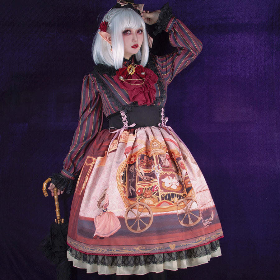 Gorgeous Gothic Lolita Drawstring Slim Skirt