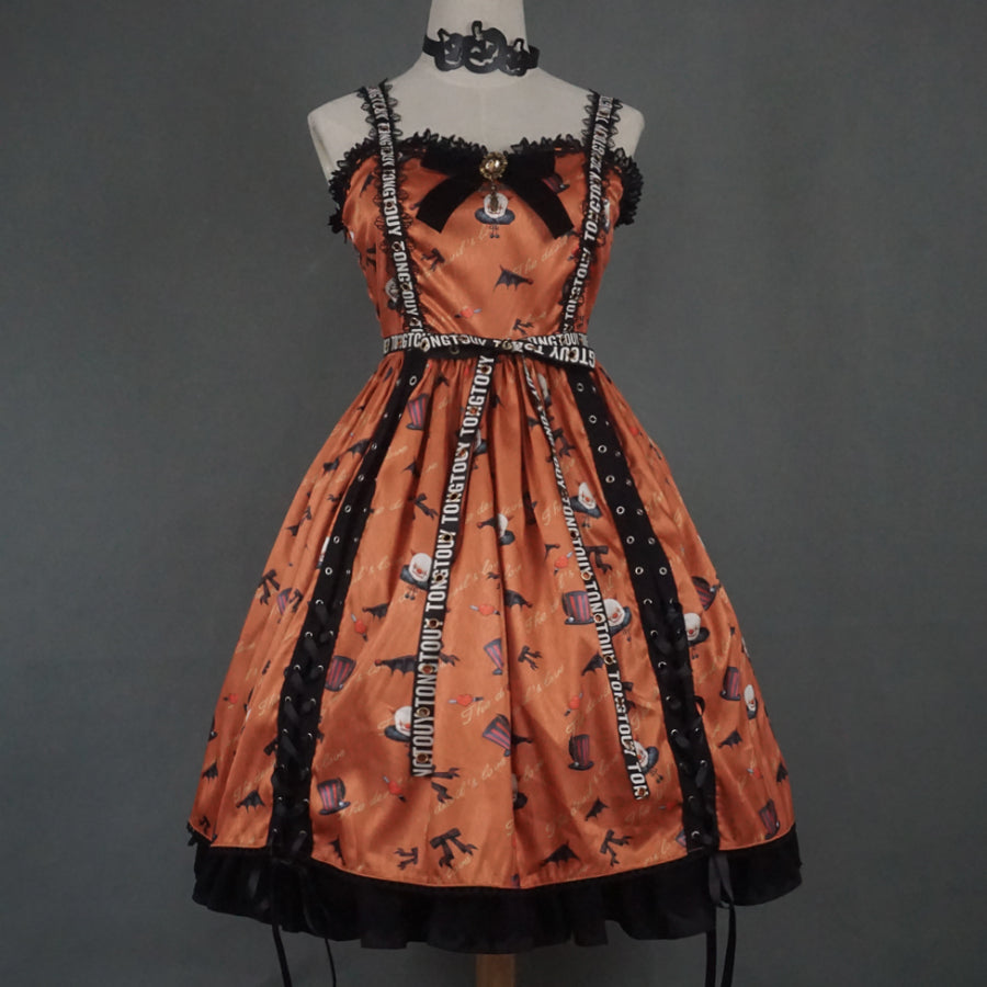 Halloween Gothic Lolita Lace Up Slip Dress