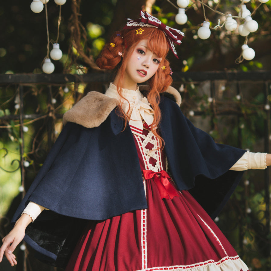 Autumn Winter Woolen Thicken Lolita Cape