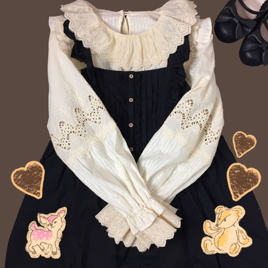 Daily Classic Lolita Embroidered Long-sleeved Shirt