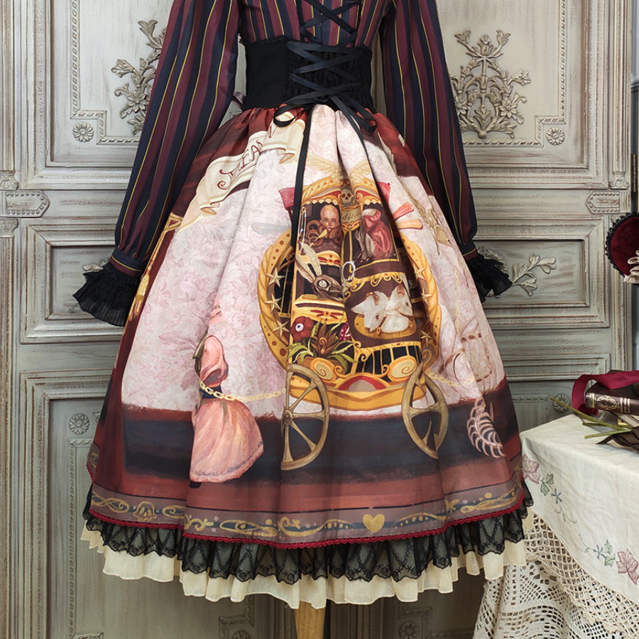 Gorgeous Gothic Lolita Drawstring Slim Skirt