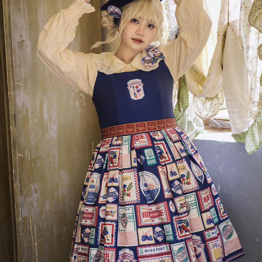 American Style Vintage Daily Lolita Jumper Skirt