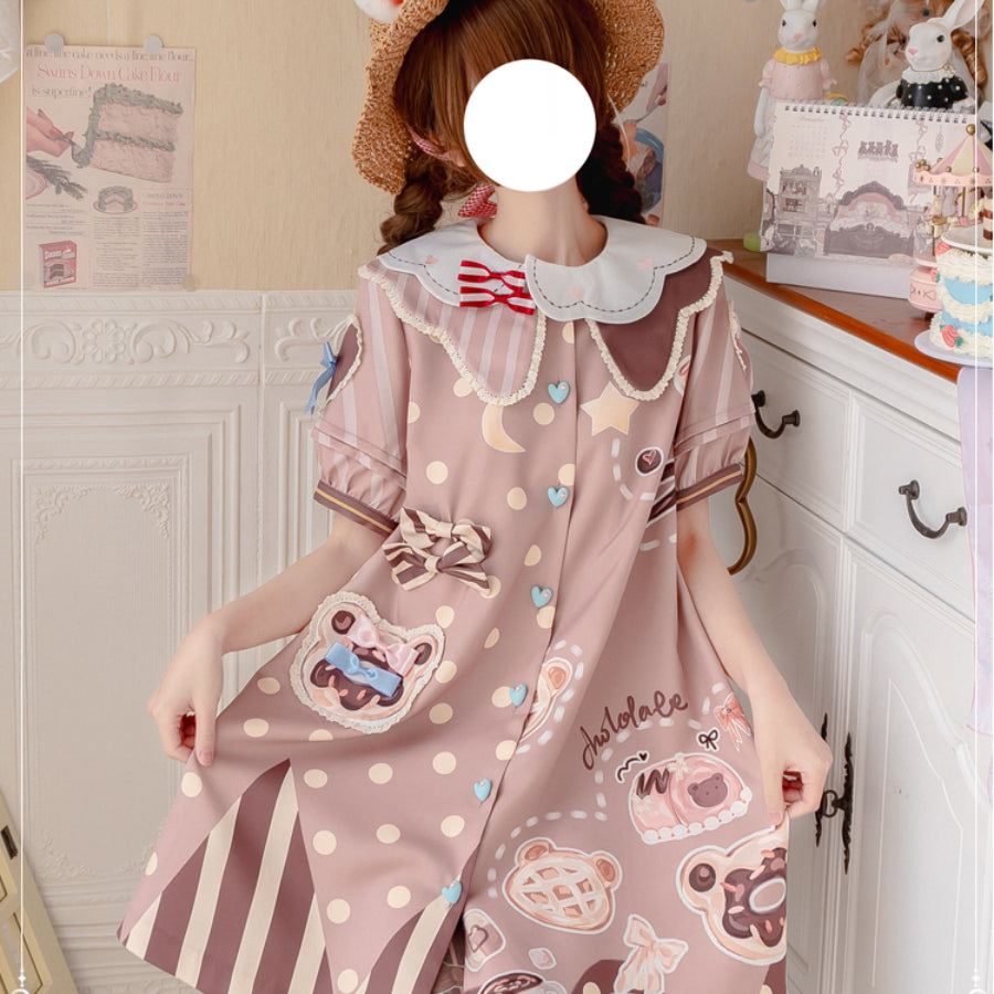 Daily Lovely Bear Lolita Short Sleeve Dress