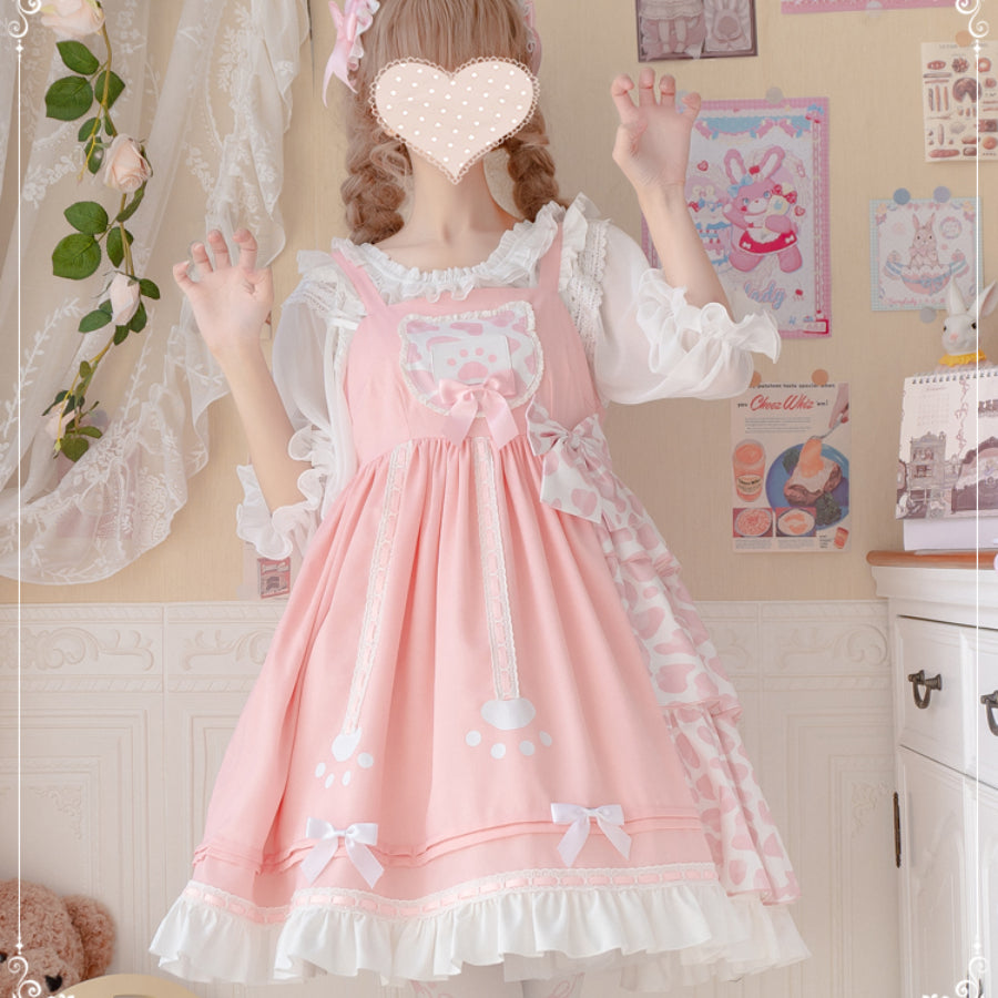 Daily Lovely Cat Paw Lolita Jumper Skirt