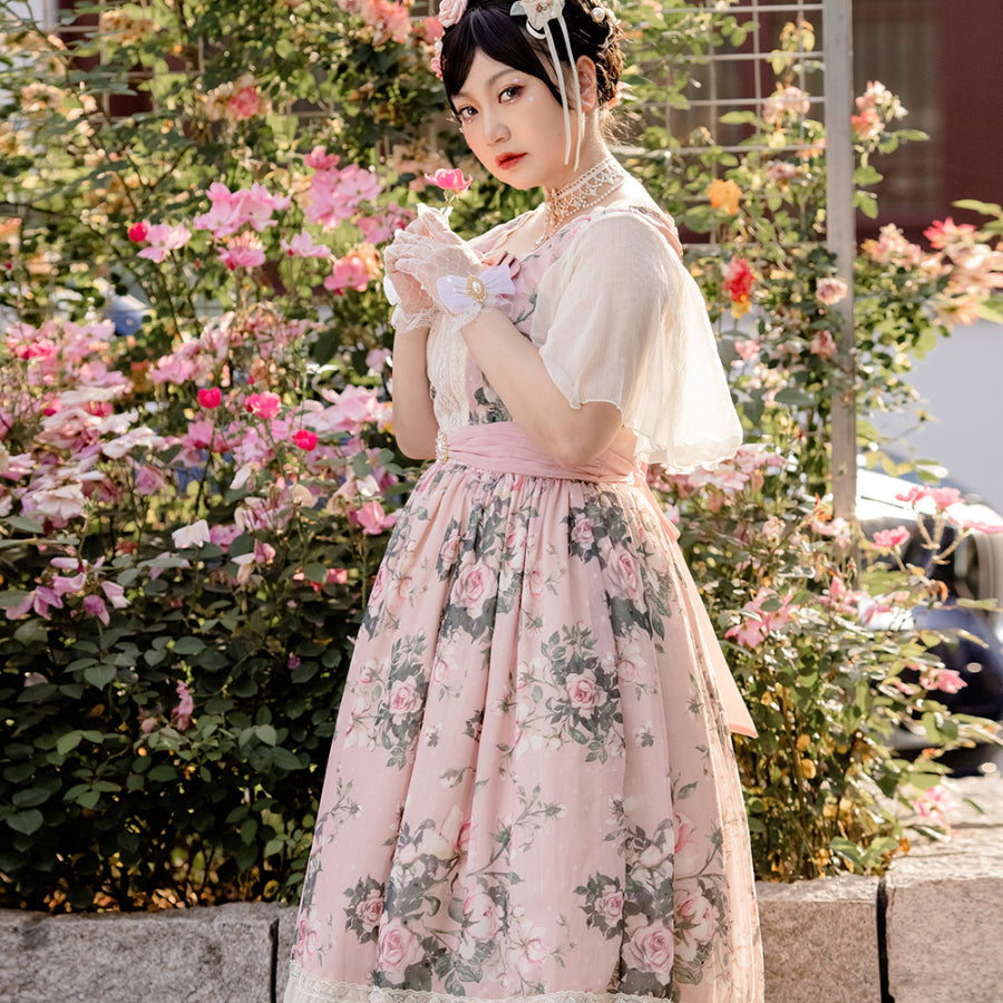 Rose of French Elegant Summer Lolita Short-sleeved Dress