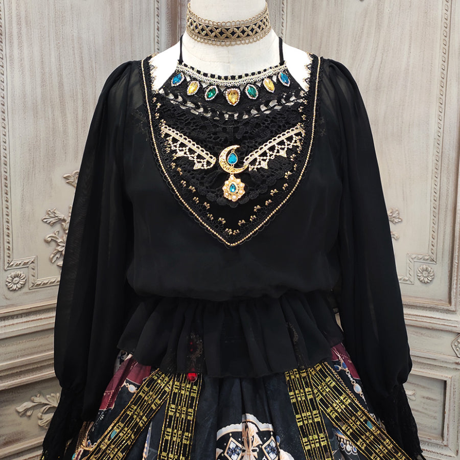 Egypt Style Lolita Backless Long Sleeve Smock and Vest