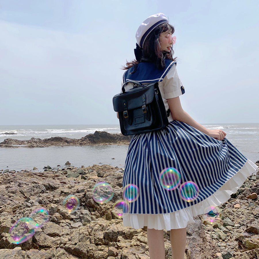 Summer Stripe Sailor Top and Skirt