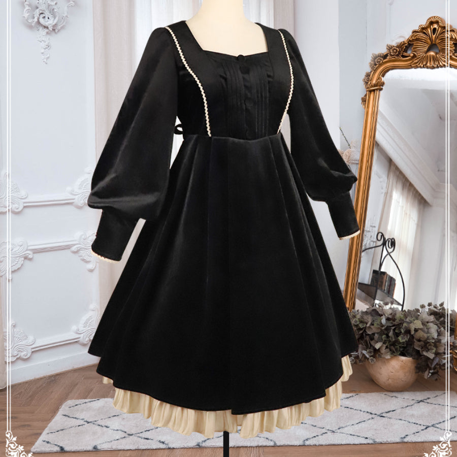 Elegant Autumn Winter Lolita Long-sleeved Dress