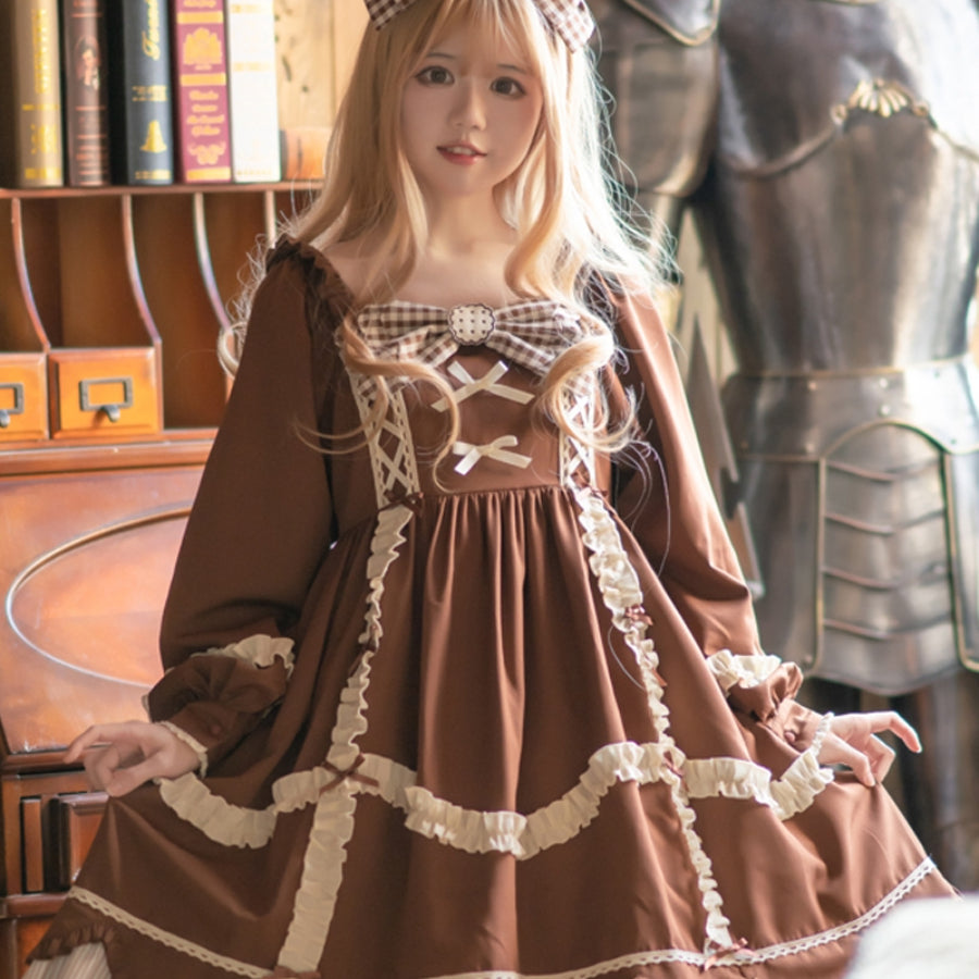 Lovely Princess High Waist Long Sleeve Lolita Dress