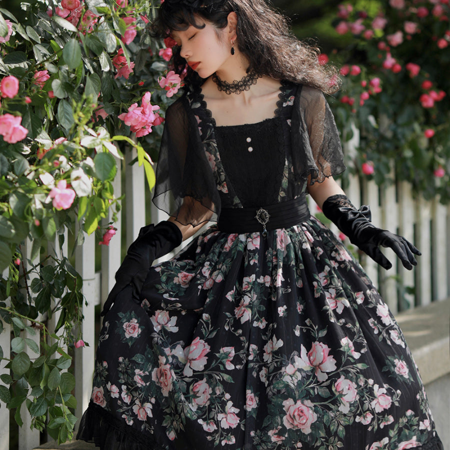 Rose of French Elegant Summer Lolita Short-sleeved Dress