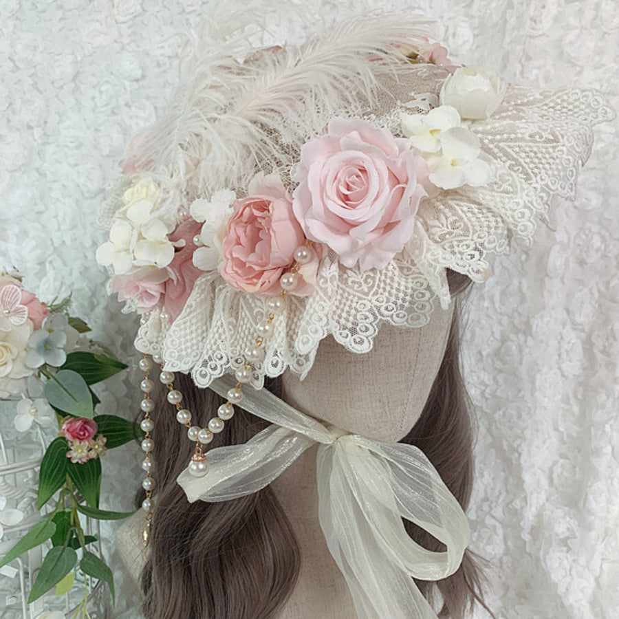 Gorgeous and Elegant Tea Party Lolita Flowers Hat