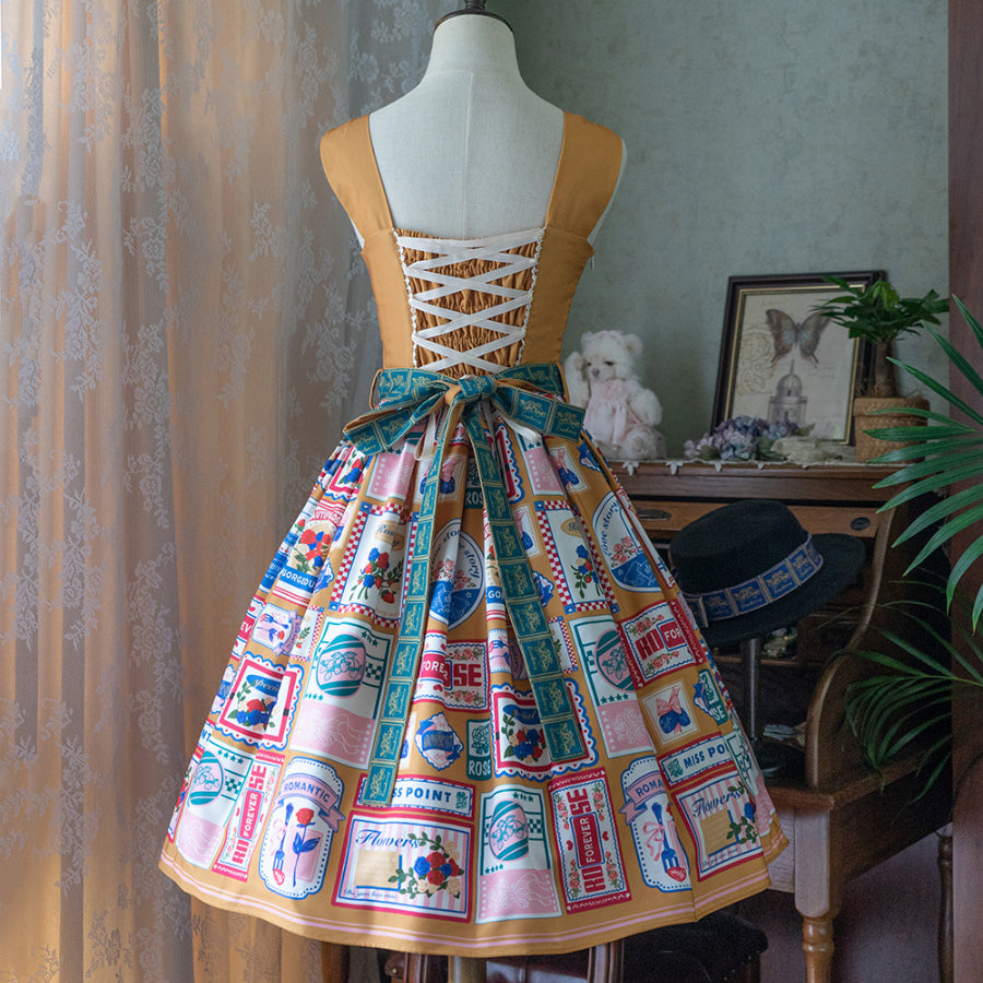 American Style Vintage Daily Lolita Jumper Skirt