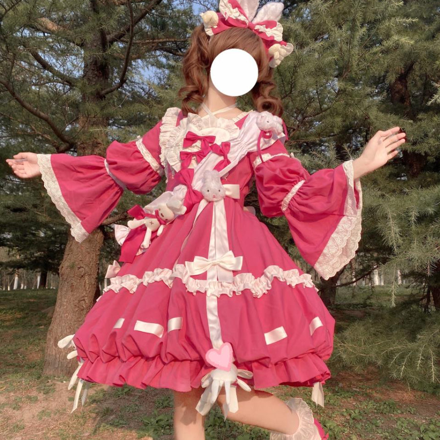 Sweet and Lovely Lolita Long-sleeved Dress - cosfun