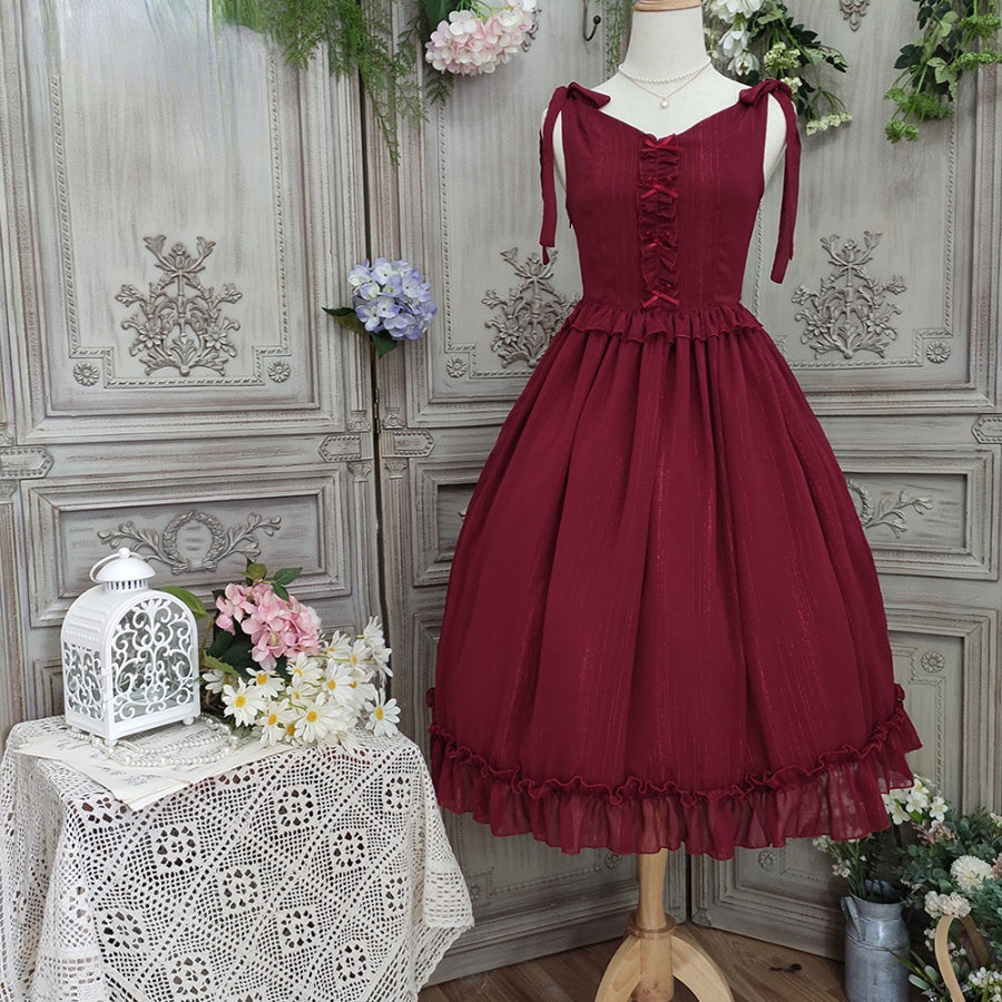 Vintage and Elegant French Chiffon Lolita Jumper Skirt