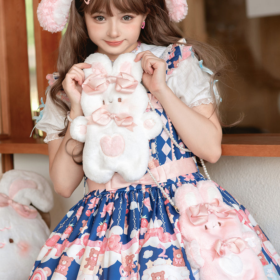 Lovely Lolita Woolen Rabbit Cake Crossbody Bag