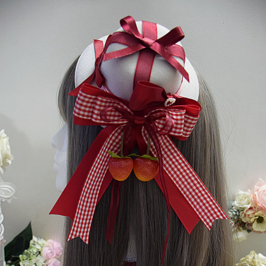 Sweet and Lovely Lolita Strawberry Straw Hat Sets