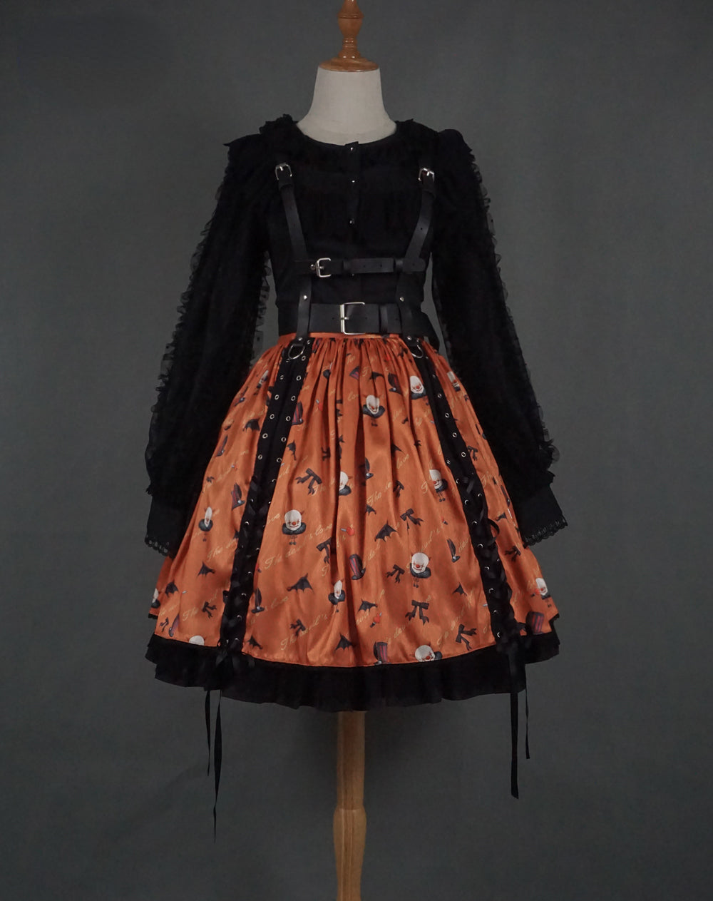 Halloween Gothic Lolita Lace Up Skirt S22739