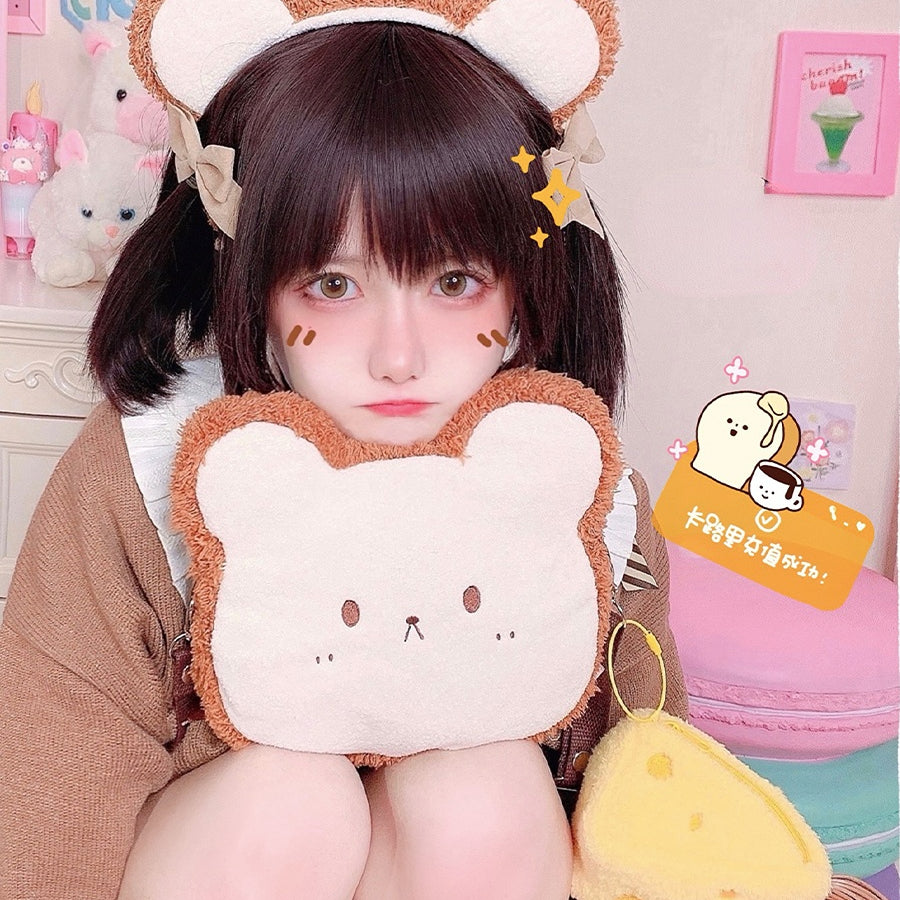 Lolita Cheese and Bear Sliced Bread Bag and Hairband Sets S22556