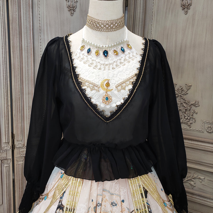 Egypt Style Lolita Backless Long Sleeve Smock and Vest