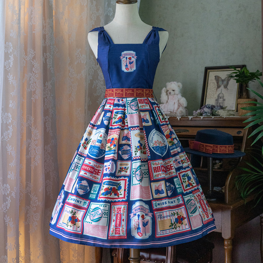 American Style Vintage Daily Lolita Jumper Skirt