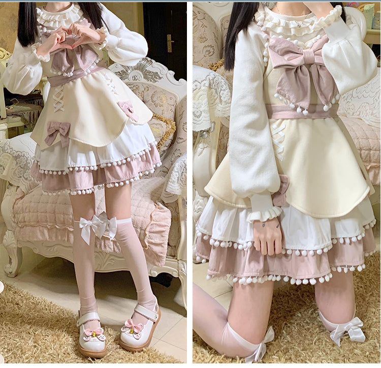 Winter Woolen Bow Sweet and Lovely Lolita Dress