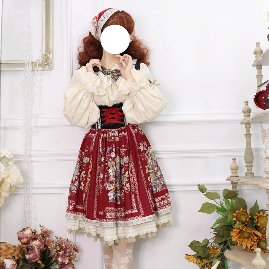 Bavaria Style Velvet Slim Lolita Short Jumper Skirt