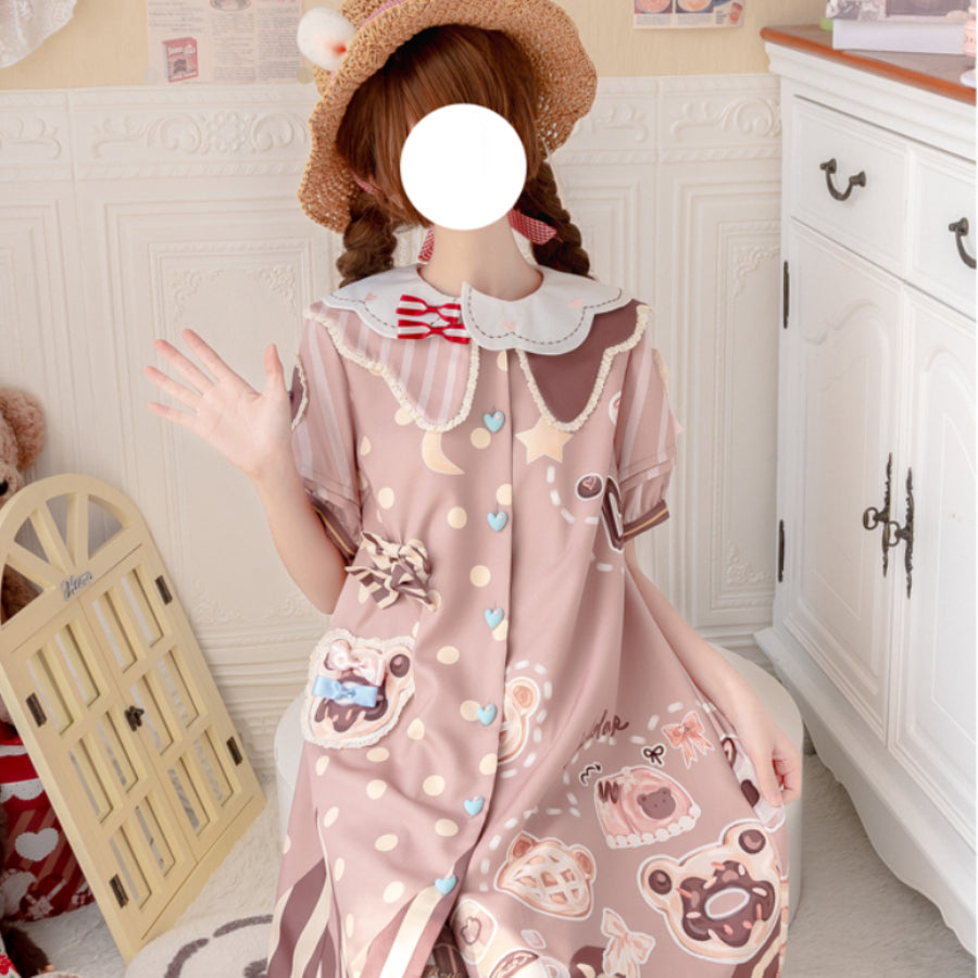 Daily Lovely Bear Lolita Short Sleeve Dress