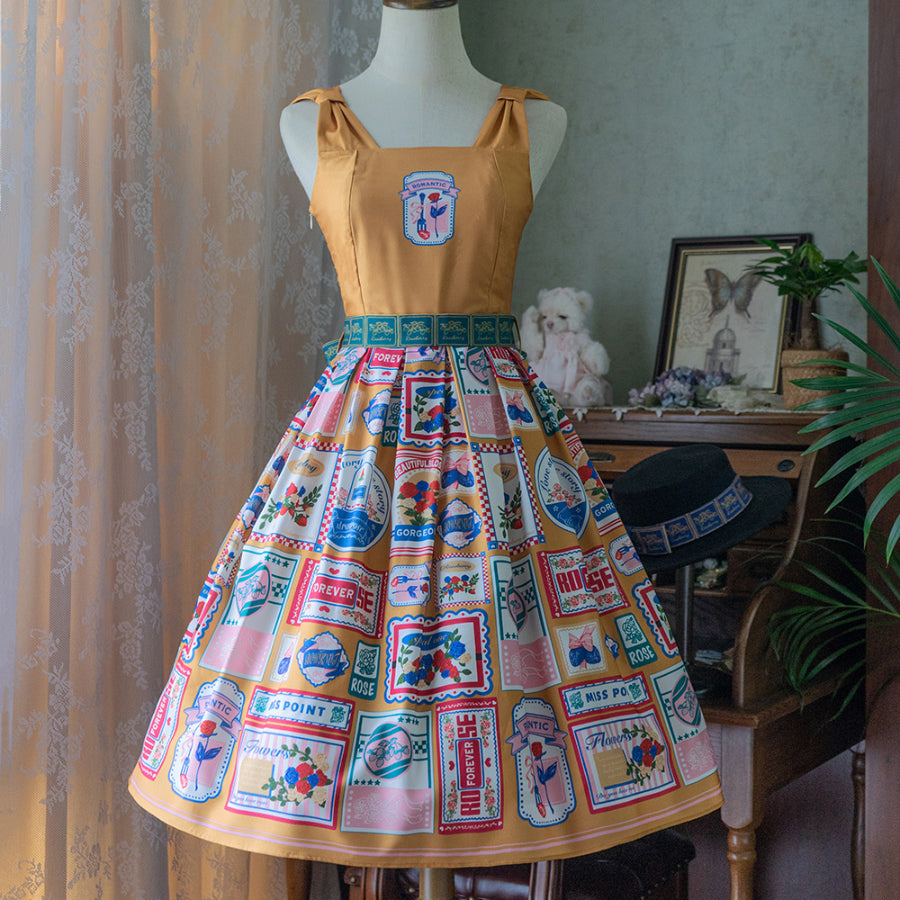 American Style Vintage Daily Lolita Jumper Skirt