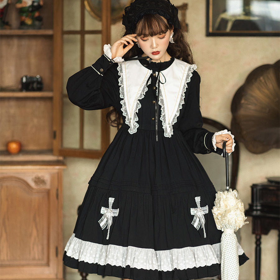 Autumn Winter Halloween Gothic Lolita Long Sleeve Dress