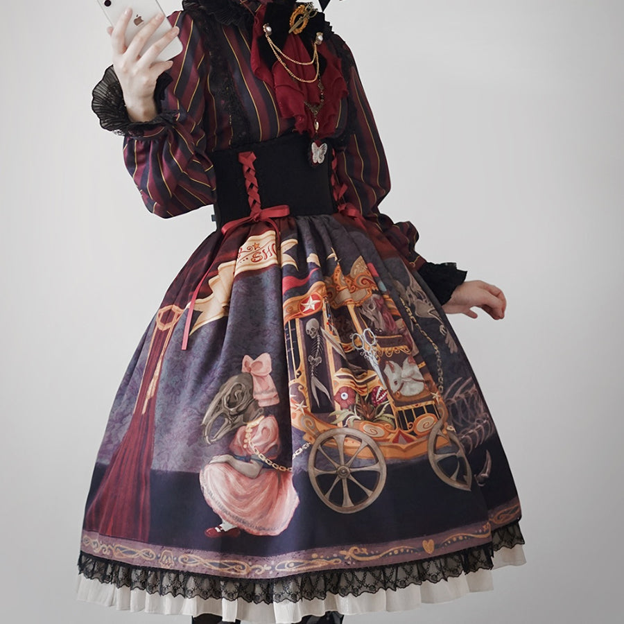 Gorgeous Gothic Lolita Drawstring Slim Skirt