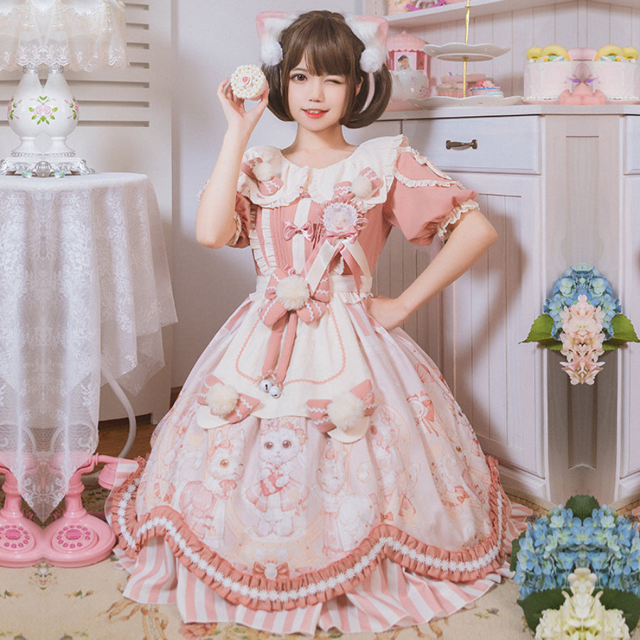 Japanese Sweet Pastoral Style Short-sleeved Dress