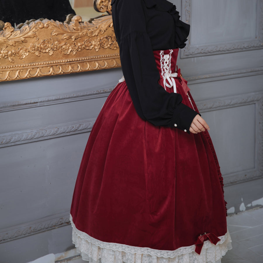 Autumn Winter Elegant Lolita High Waist Skirt