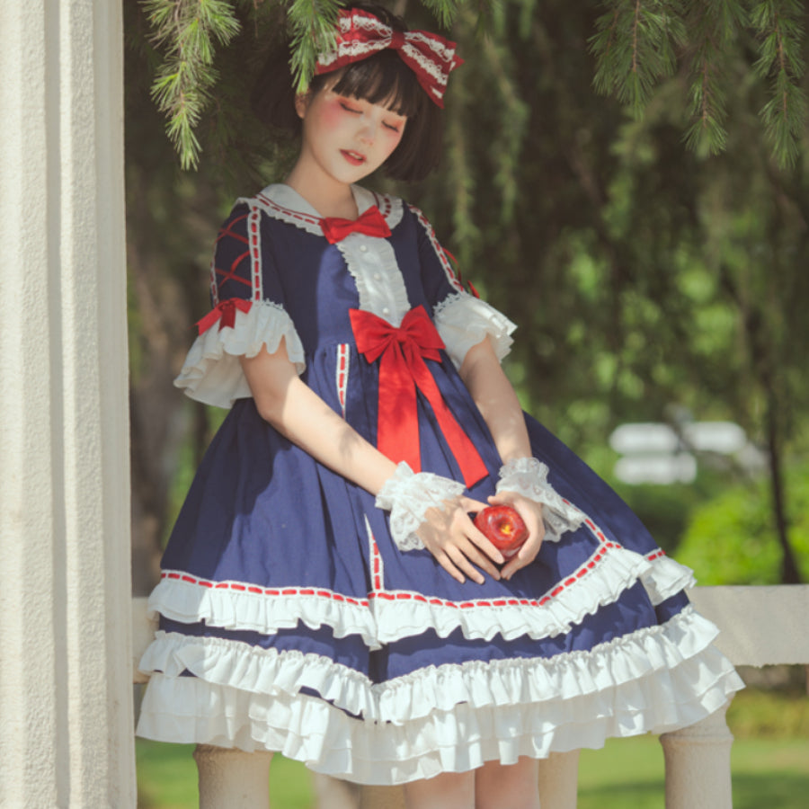 Royal Gorgeous High Waist Lolita Short Sleeve Dress