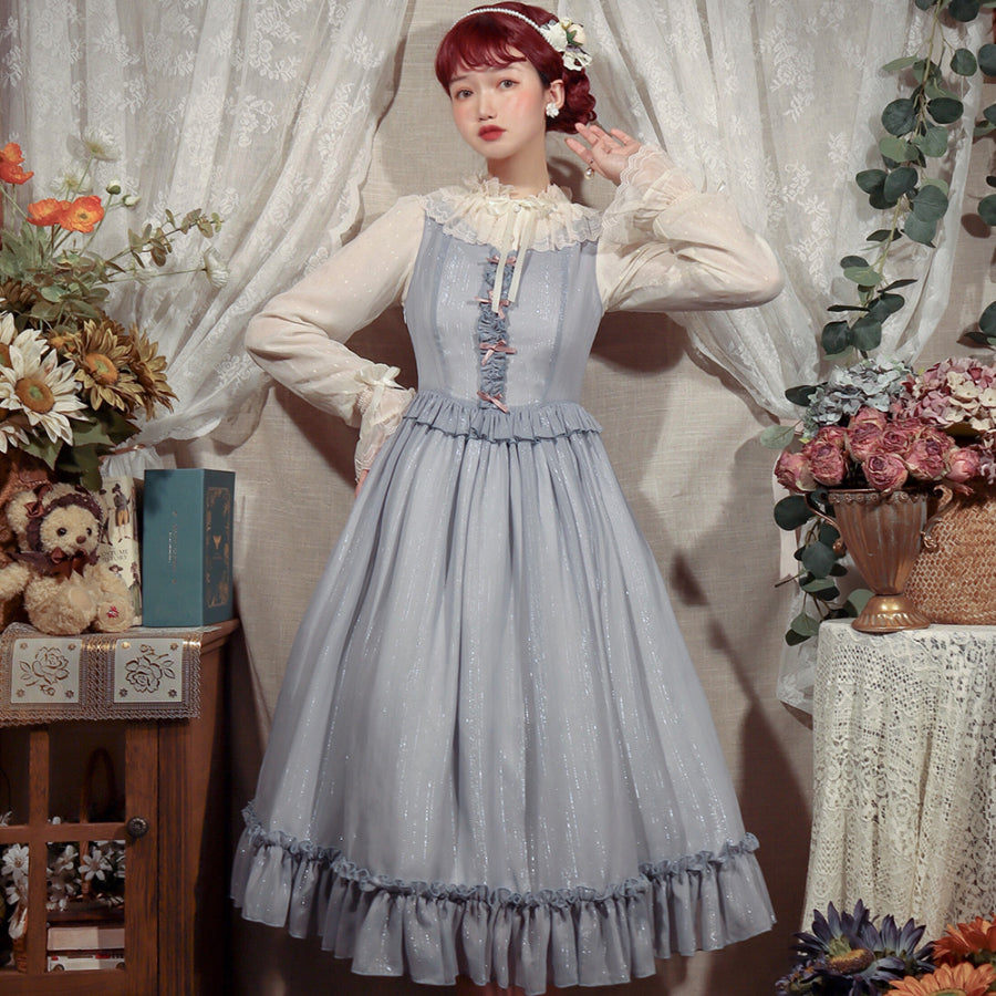 Vintage and Elegant French Chiffon Lolita Jumper Skirt