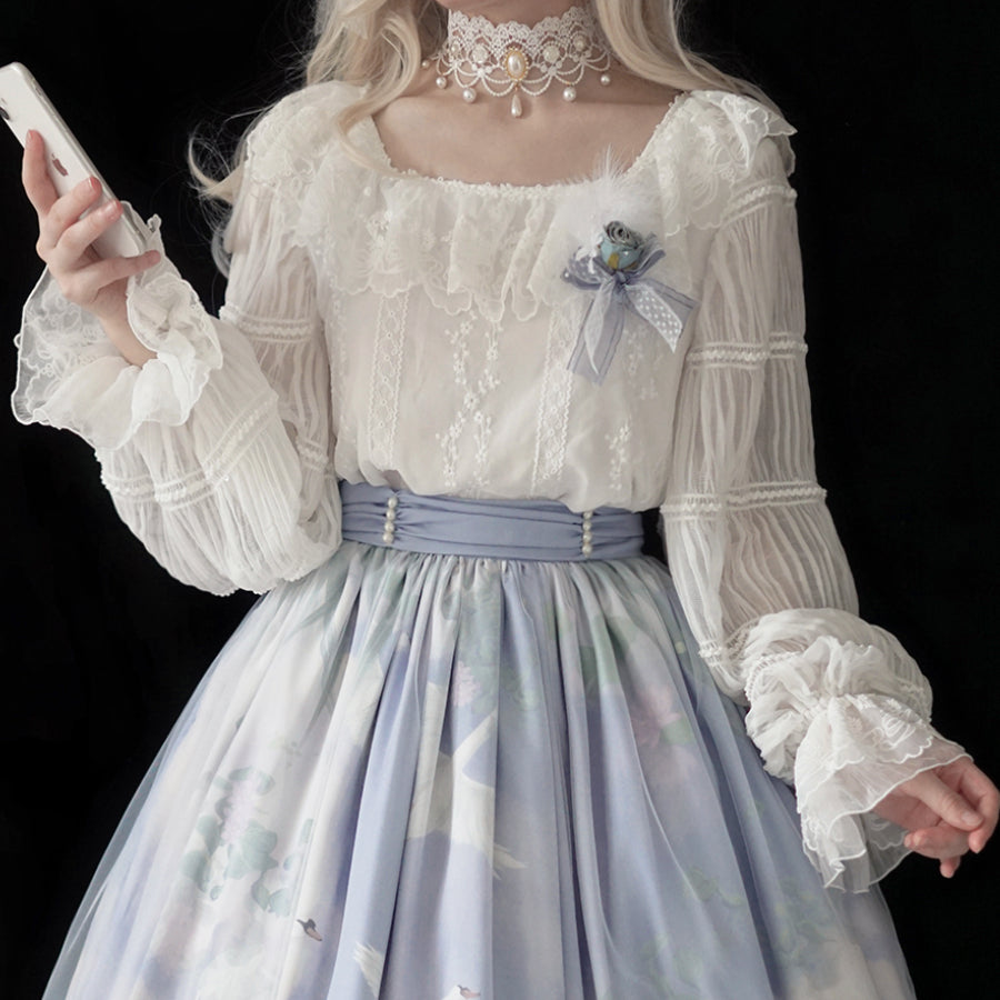 Swan Lake Vintage Lolita Lace Long-sleeved Shirt