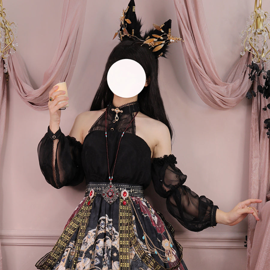 Egypt Style Lolita Thin Neck Shirt