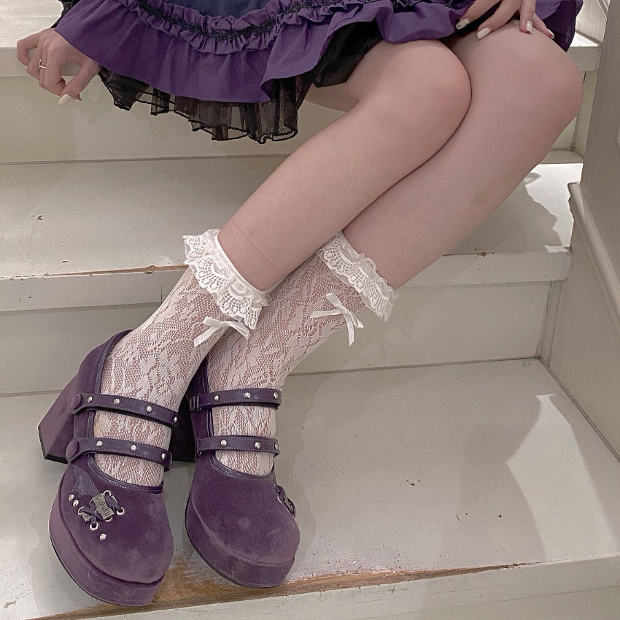 Original Velvet Lolita High Heel Shoes