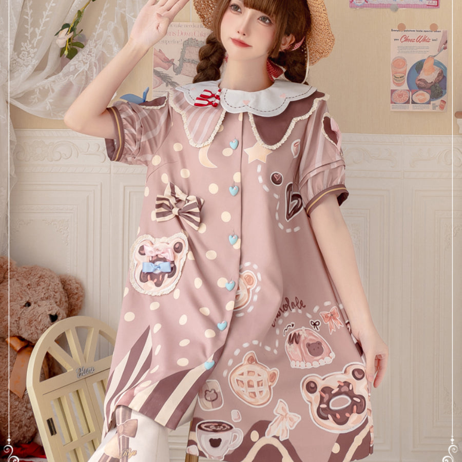 Daily Lovely Bear Lolita Short Sleeve Dress