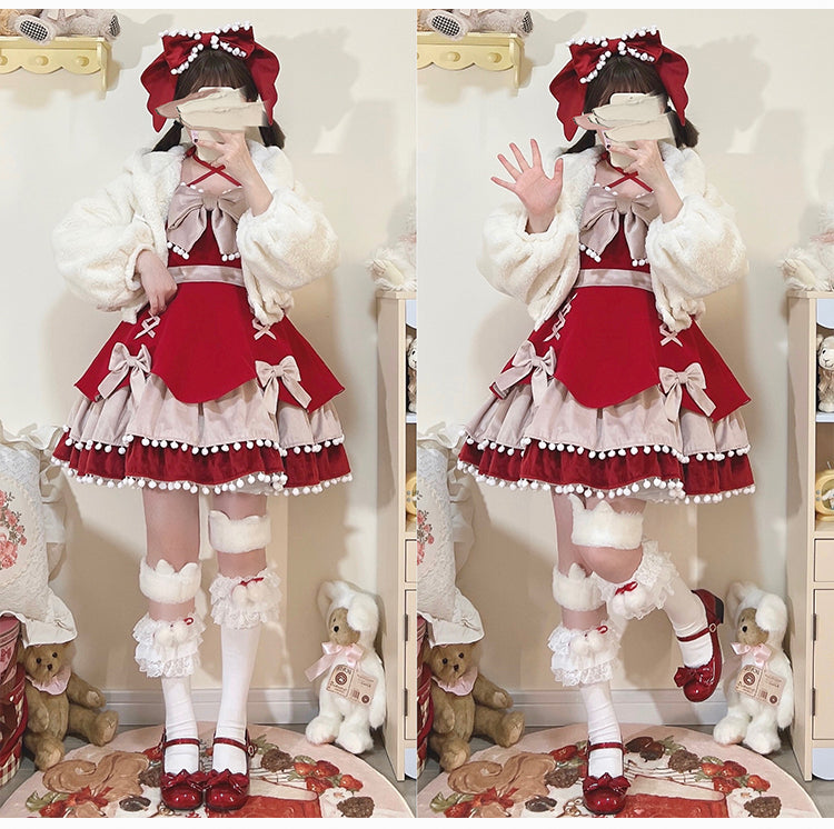 Winter Woolen Bow Sweet and Lovely Lolita Dress