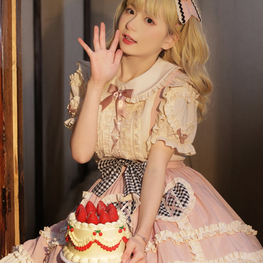 Daily Lovely High Waist Lolita Strap Skirt