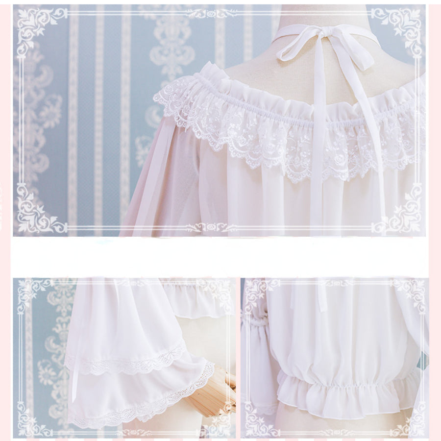 Chiffon Off Shoulder Lolita Long Sleeve Primer Shirt