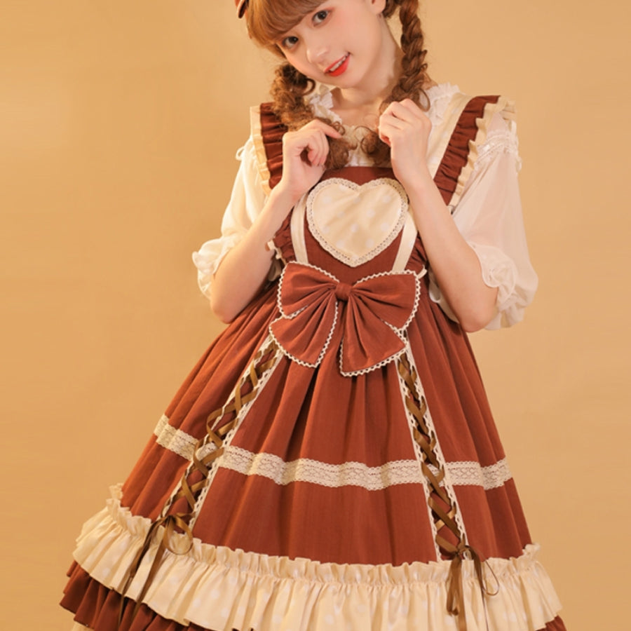 Sweet and Lovely Dot Lolita Jumper Skirt