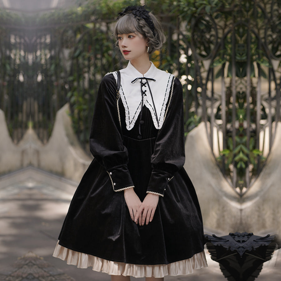 Elegant Autumn Winter Lolita Long-sleeved Dress