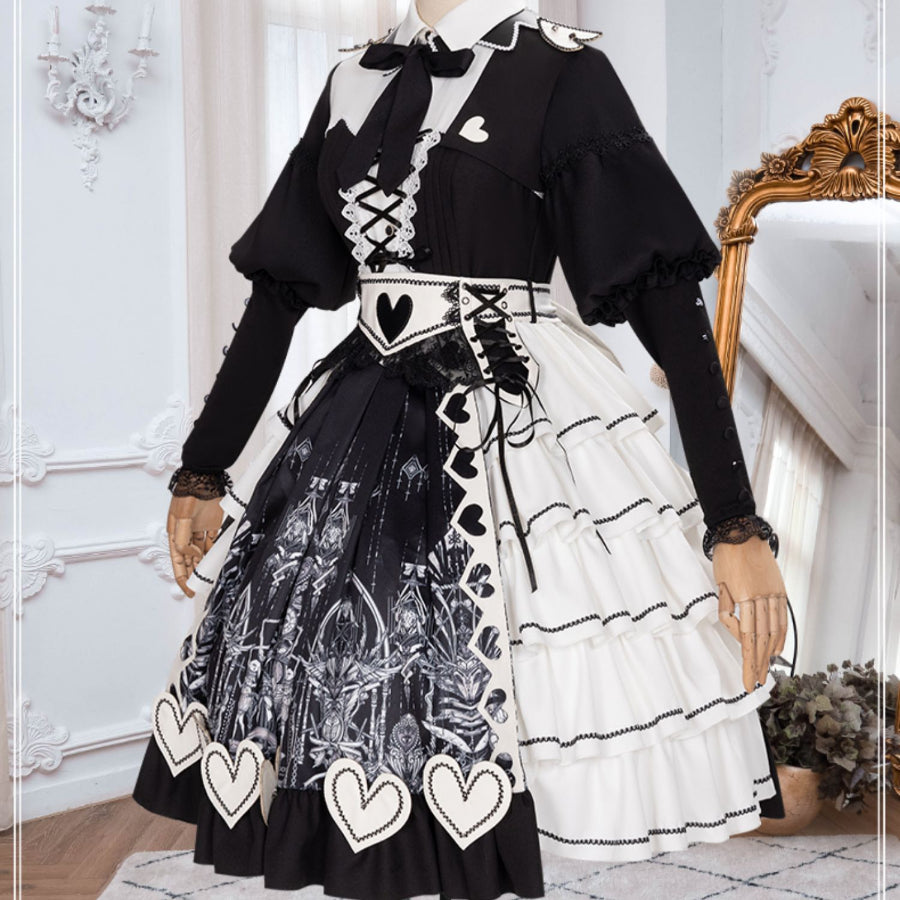 Spring Vintage Patchwork Lolita Long-sleeved Dress Sets