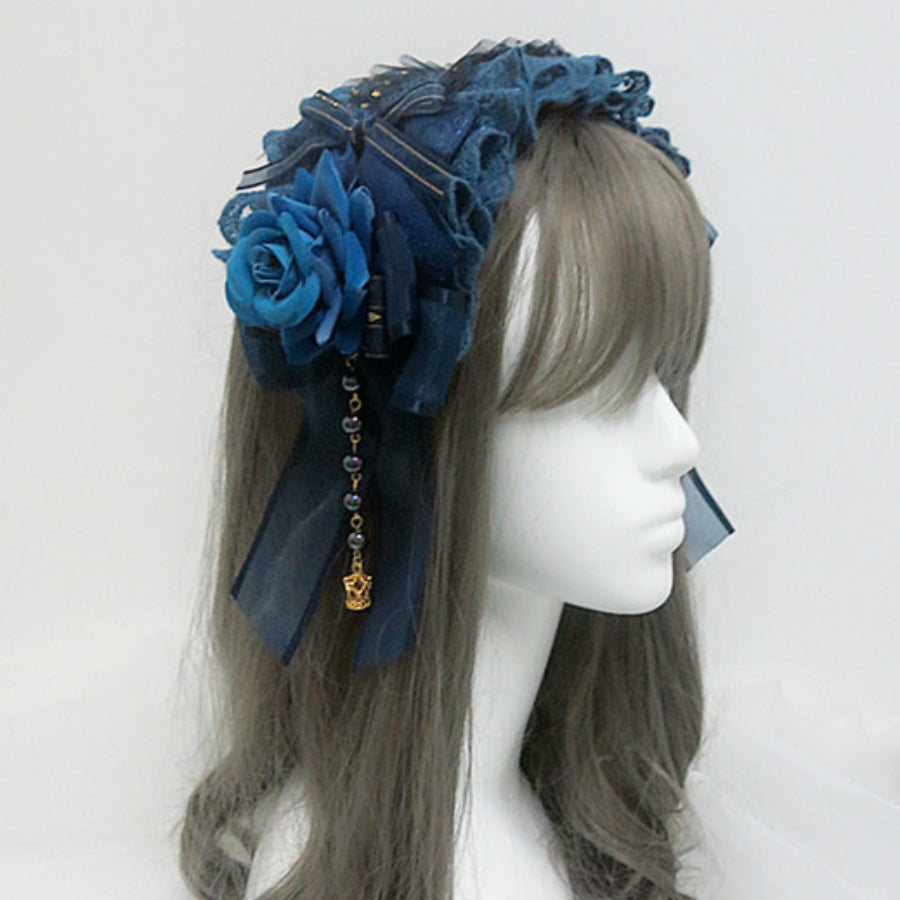 Original Gorgeous Lolita Rose Lace Hairband and Brooch S22670