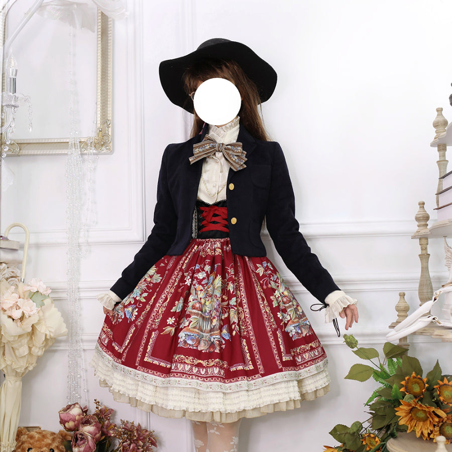 Bavaria Style Velvet Slim Lolita Short Jumper Skirt