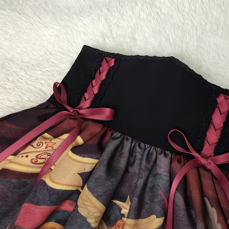 Gorgeous Gothic Lolita Drawstring Slim Skirt