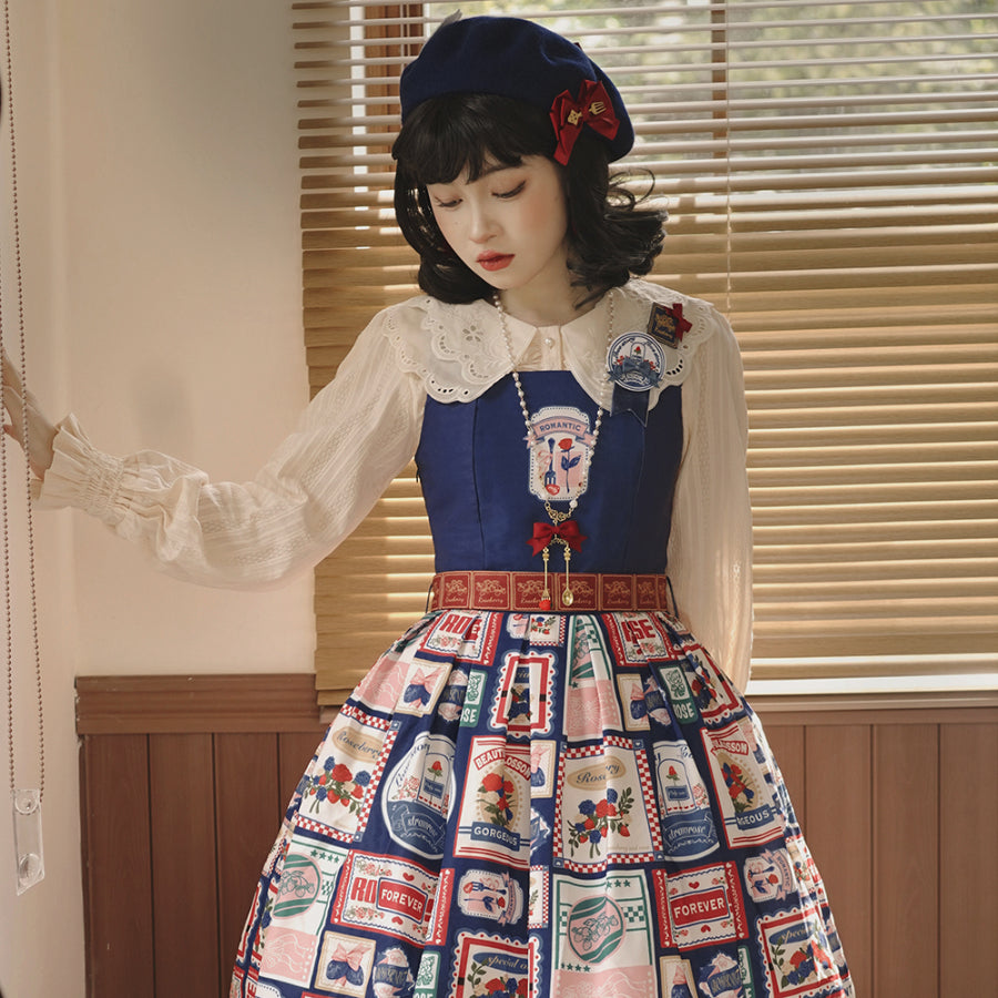 American Style Vintage Daily Lolita Jumper Skirt