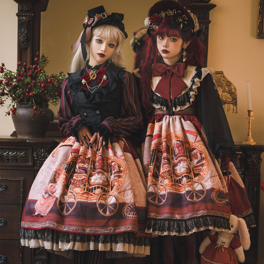 Gorgeous Gothic Lolita Drawstring Slim Skirt