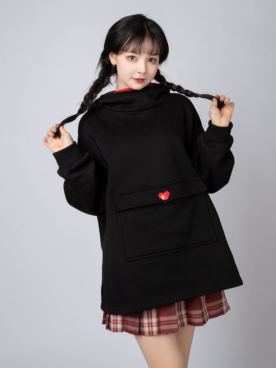 Original Oversized Black Bat Hooded Sweatshirt C00716